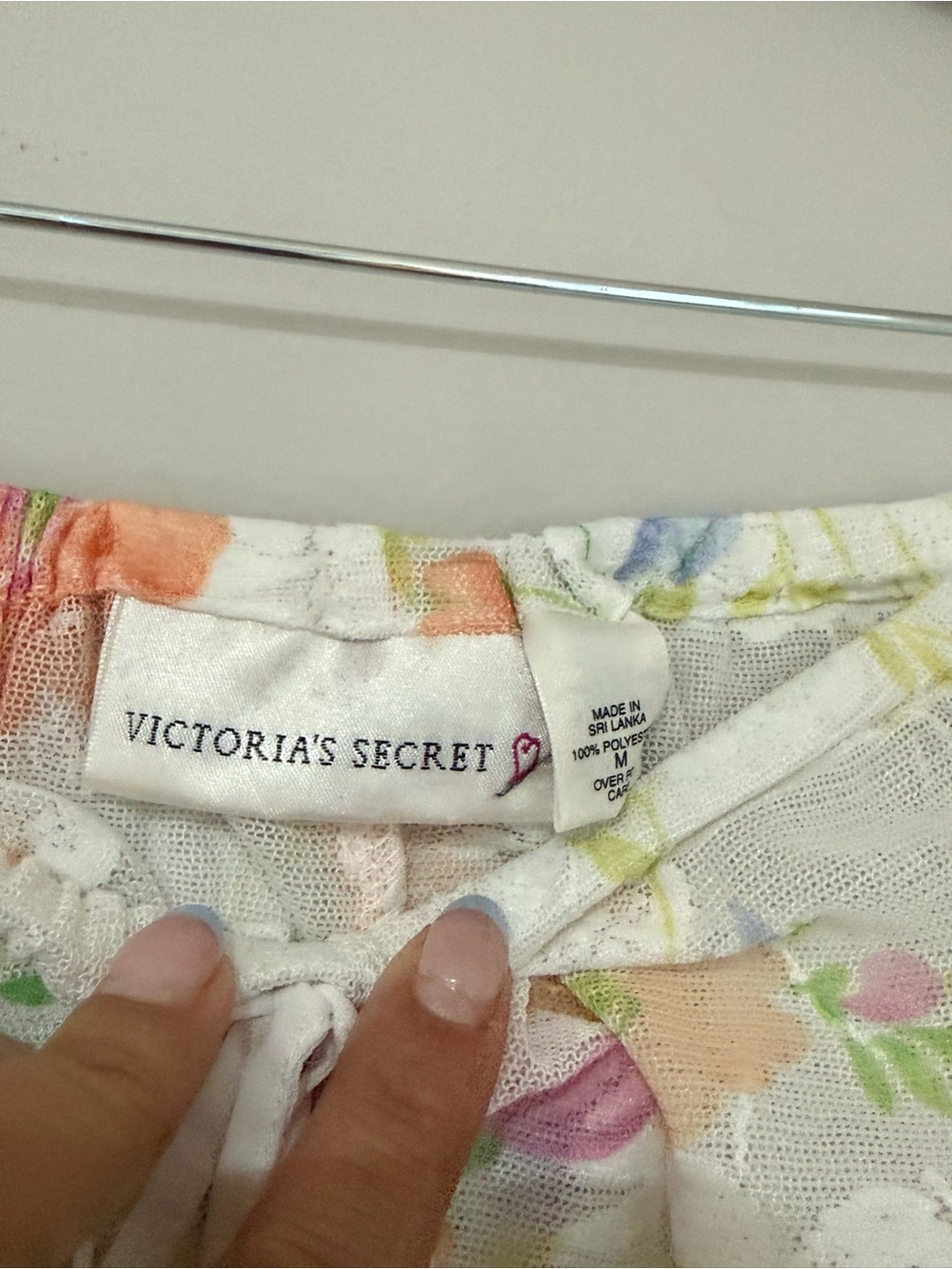 VTG Victoria’s Secret Floral Mesh Lounge/ Cover up Women’s Medium Sheer Y2K - Picture 4 of 4